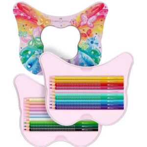 مداد رنگی 20 رنگ فابر کاستل مدل اسپارکل طرح پروانه